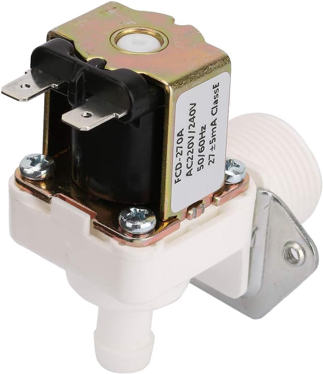SnelShoppen - AC 220V G3/4" Draad Water Elektrische Solenoidklep Kunststof Normaal Gesloten N/C Water Inlaatstroomschakelaar Voor IJs Maker