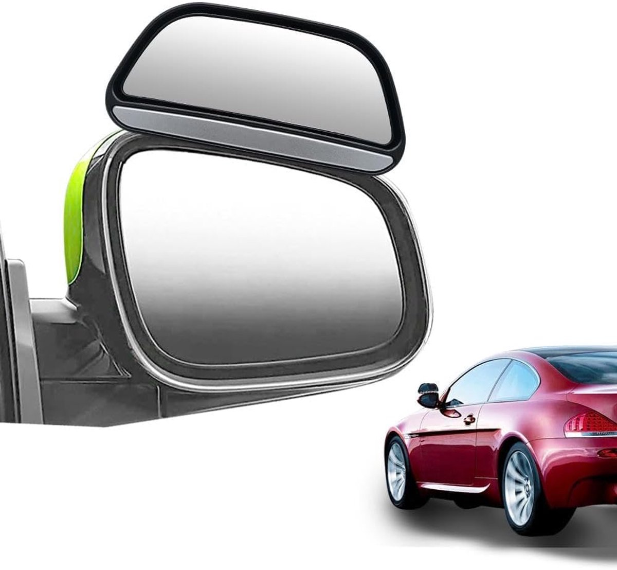 SnelShoppen - 2pcs Achteruitrij-hoekspiegels Rectangular met HD en ABS Behuizing, Groothoek Convex Rétroviseur met Verstelbare Steun voor Universele A
