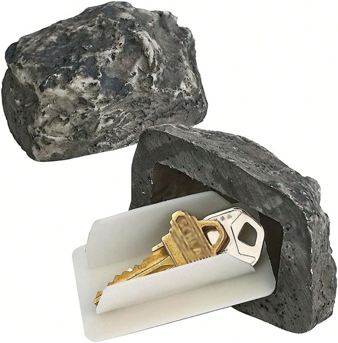 SnelShoppen - Nepstenen Sleutelbox Simulatie Rock Sleutelversteviger Decoratieve Tuinsteen Sleutelhouder Veilig Buiten Sleutelopslag voor Thuis Entree