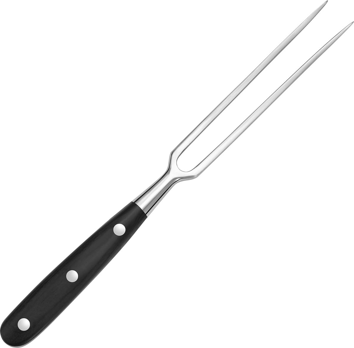 Large Meat Fork with Wooden Handle, 11.6 Inch Stainless Steel Two Teeth Serving Fork for Meat Cooking, Kitcen - ShopVlot