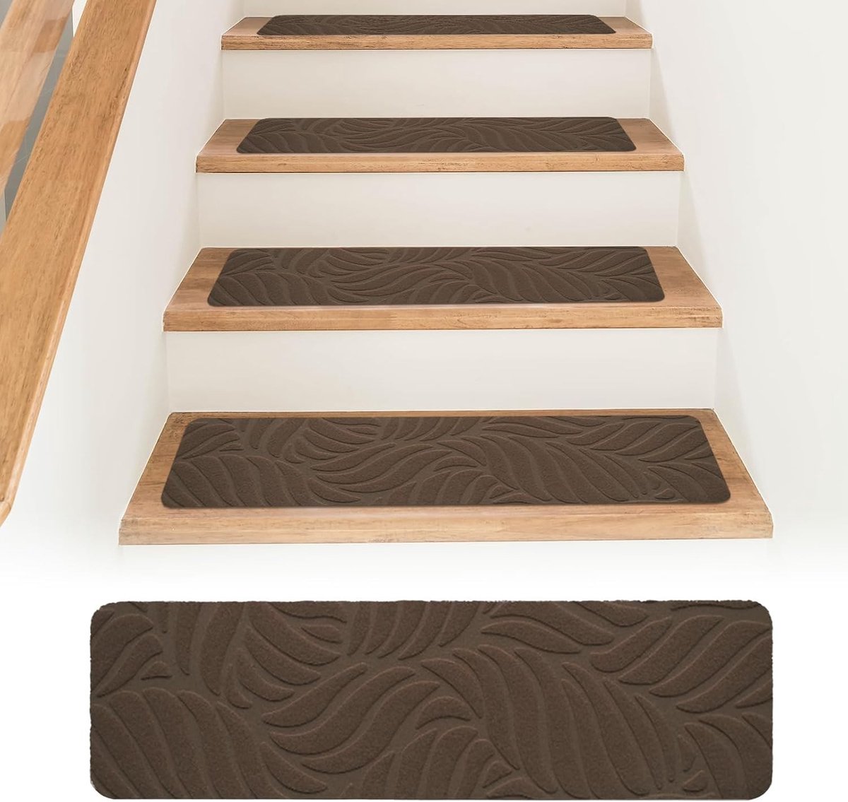 Set van 15 Antislip Trapmatten, 55 x 19 cm, Herbruikbare en Zelfklevende Matten voor Binnen, Bescherming voor Trappen, Snijbaar op Maat, Veiligheid en Comfort