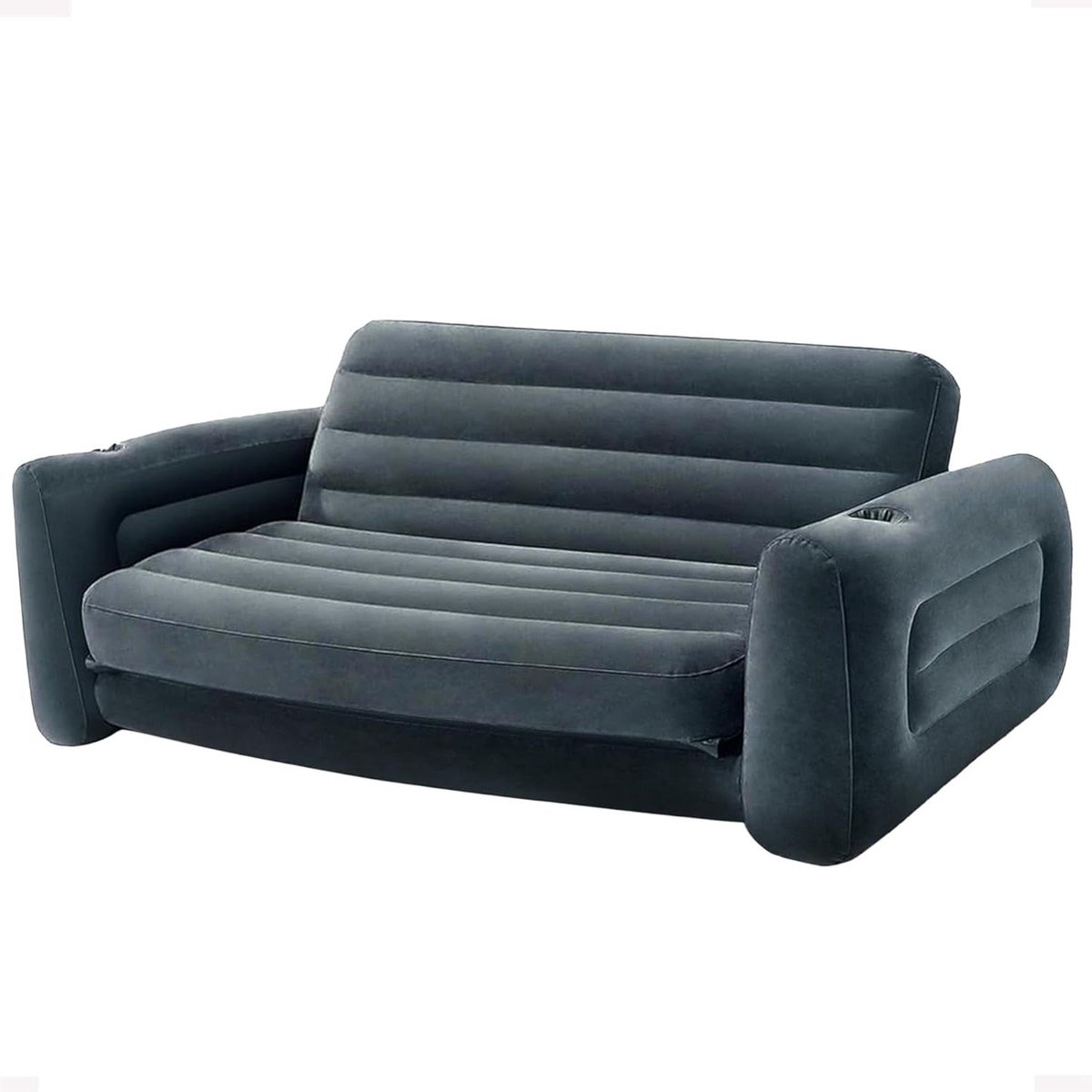 Opblaasbaar Bed - Slaapbank Sofa - Gastvrij Ontvangen - 2-in-1 Ventiel - 203x224x66cm - Grijs