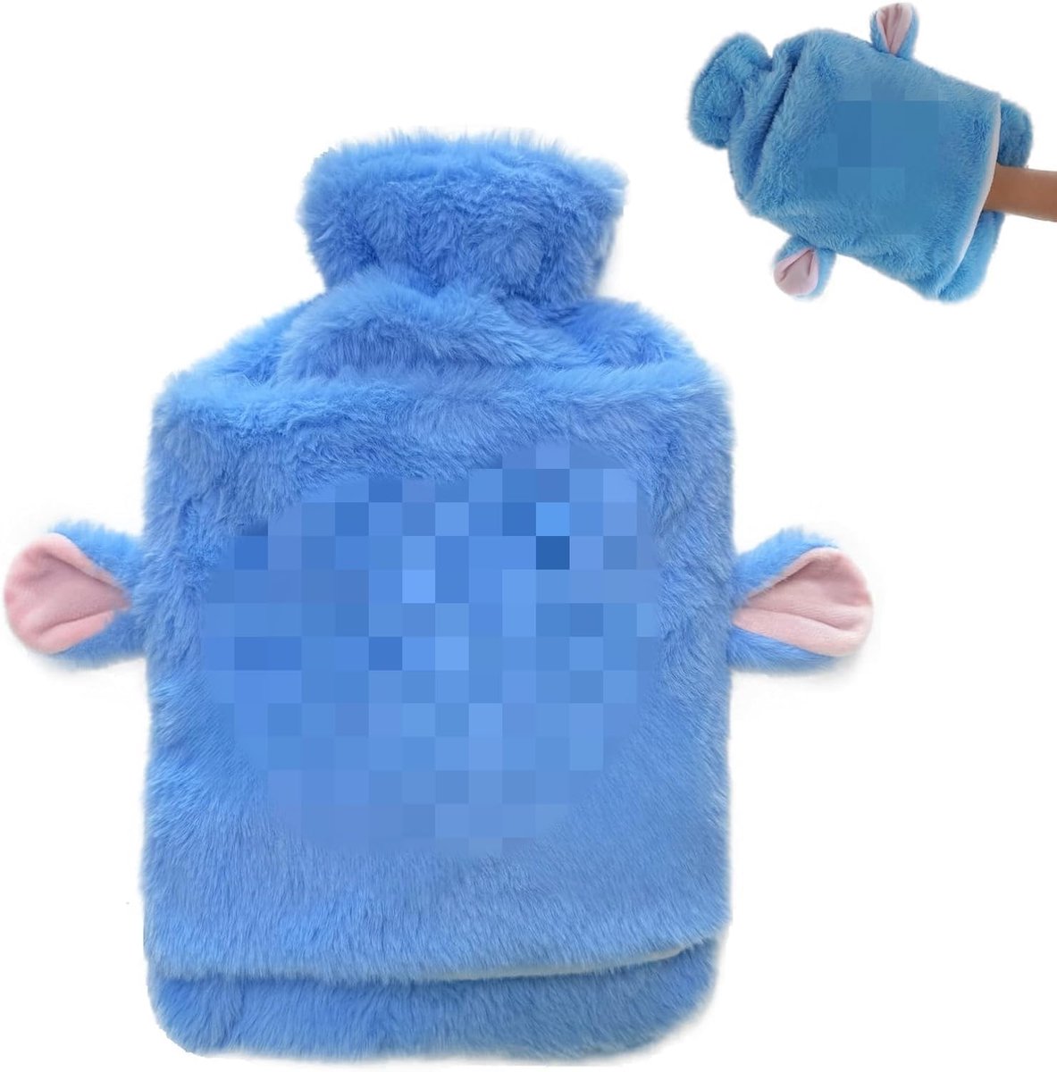 SnelShoppen - Warmwaterkruik 2L met Zachte Pluizige Hoes, Lekvrije Warmwaterfles voor Kinderen en Volwassenen, Herbruikbare Hand- en Voetwarmer, Perfe