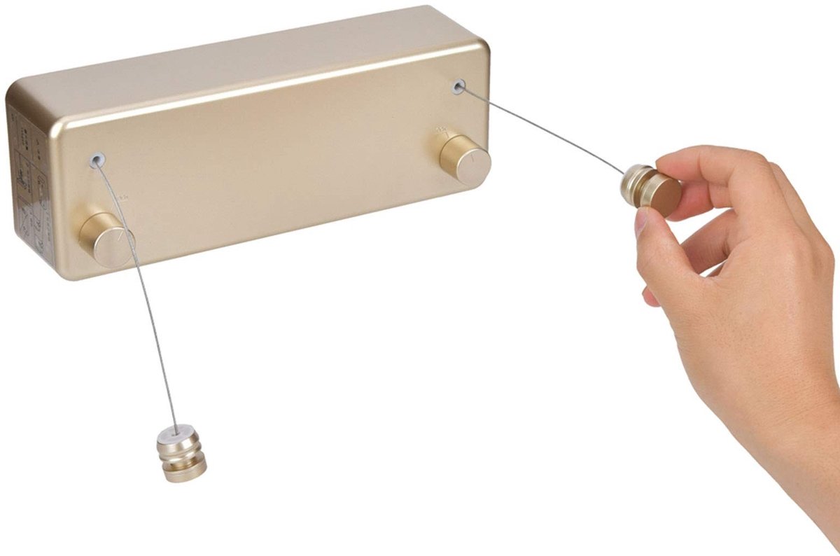 Dailygoods- Kledinglijn Oprolbaar - Waslijn Uittrekbaar 4 m - Aluminium en Roestvrij Staal - Voor Binnen/Buiten - Eenvoudig in Gebruik - Veilig Intrekken Systeem