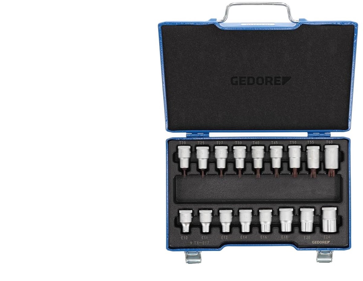 Schroevendraaierset - Bit set - TX Schroeven - Gemaakt in Duitsland - 17-delig - Zilver