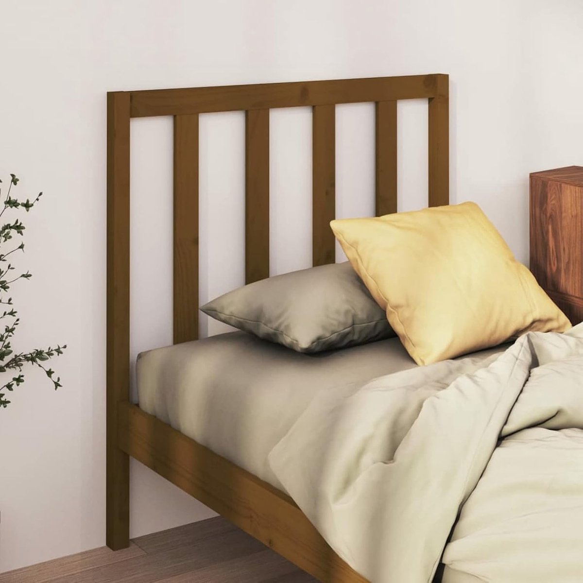 Hoofdbord voor bed - Bed hoofdeinde - Slaapkamer decoratie - Massief grenenhout - 95 x 100 cm - Honingbruin