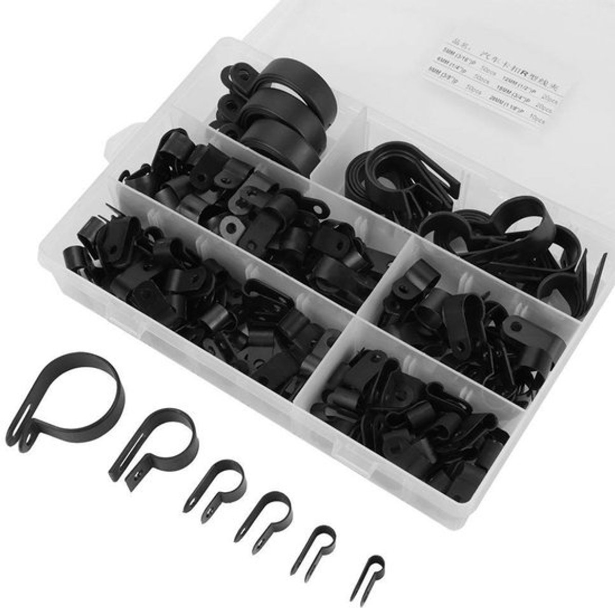 Shopcentral - Kabelklemmen - Kabelmanagement - 200 Stuks - Zwart - P Clips - Voor