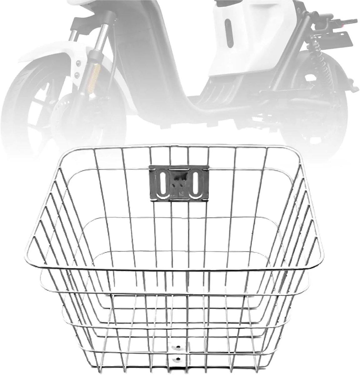 Fietsmand Voormand - Fiets Accessoire - Dagelijkse Boodschappen - Afneembaar Ontwerp - 40.5 cm Lengte - Zilver