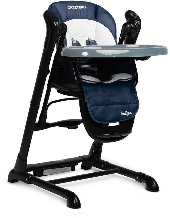 Black Indigo Serie - Kinderstoel en Babyschommel - Zwart Frame - 2 in 1 - PCV Bekleding — afbeelding 4