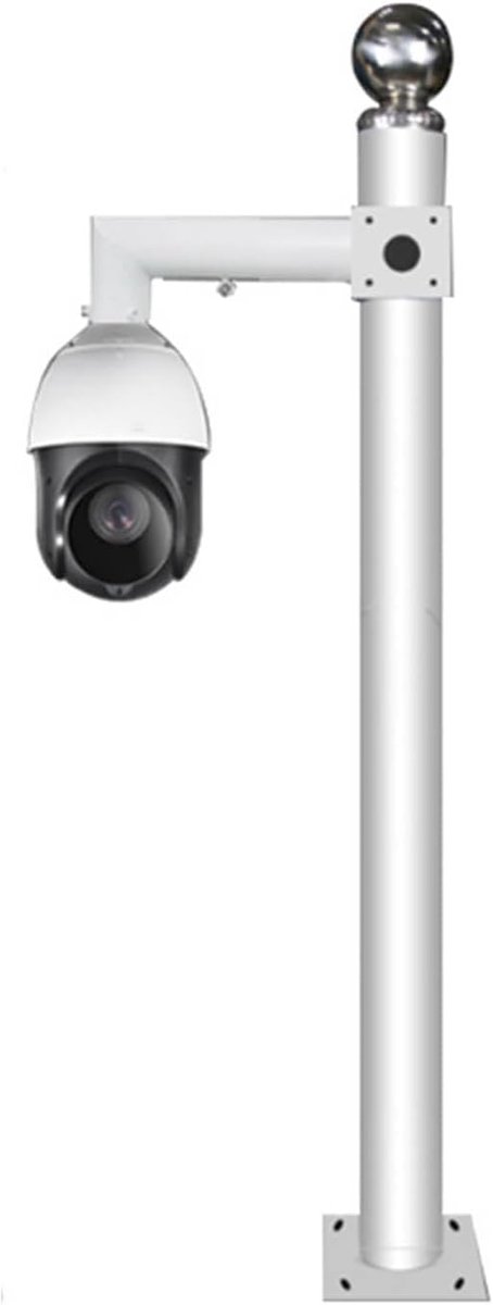 Camera Montagebeugel - Paalbeugel Beveiligingscamera - Veilige Camera Installatie - Verborgen Draadbeheer - 50-150cm - Zwart