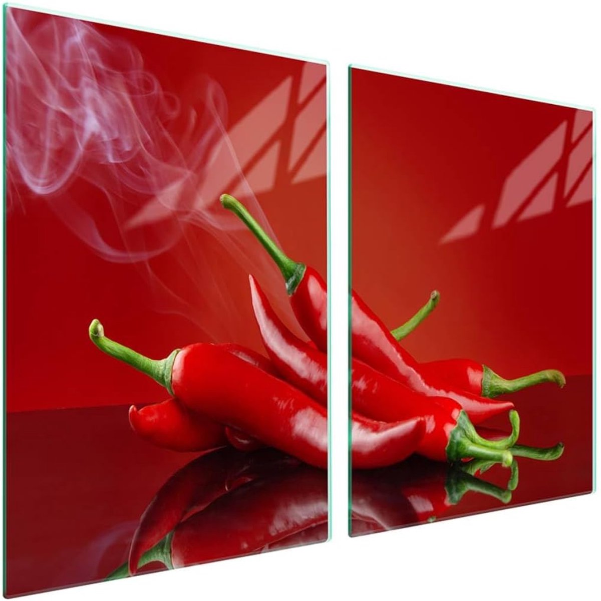 Afdekplaten Set Kookplaat Beschermers Keuken Decoratie Gehard Glas 2x 45x52 cm Multicolor