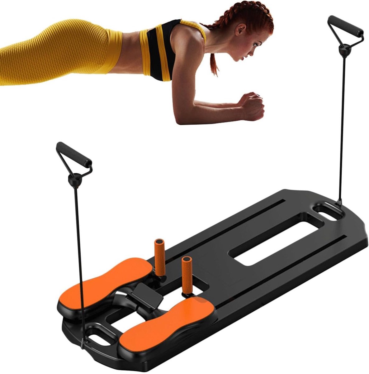 Pilates Reformer - Fitness Board - Full Body Workout - Compact Opvouwbaar - 102x36 cm - Zwart
