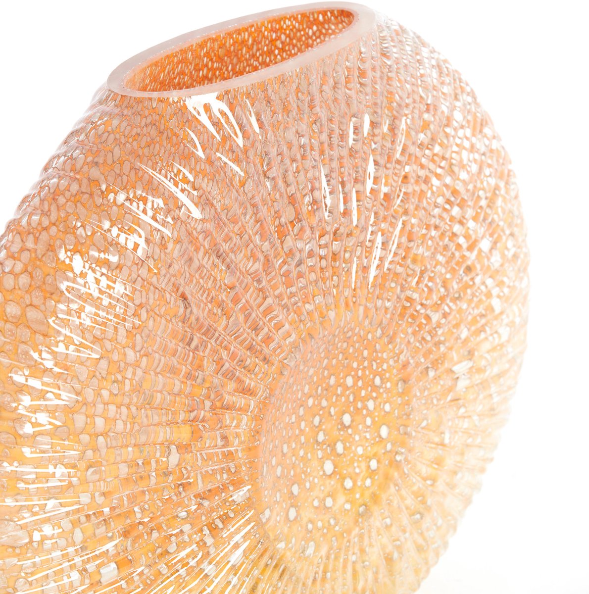 Light & Living Light&living Vaas 40,5x11x30,5 cm CONCHA glas perzik Oranje