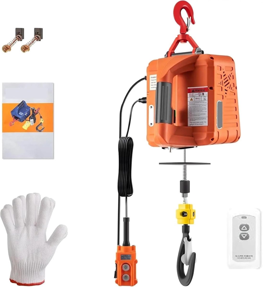 Elektrische Takel - Lier Kraan - Apparatuur Hijsen - Draadloze Afstandsbediening - 500KG Capaciteit - Zwart