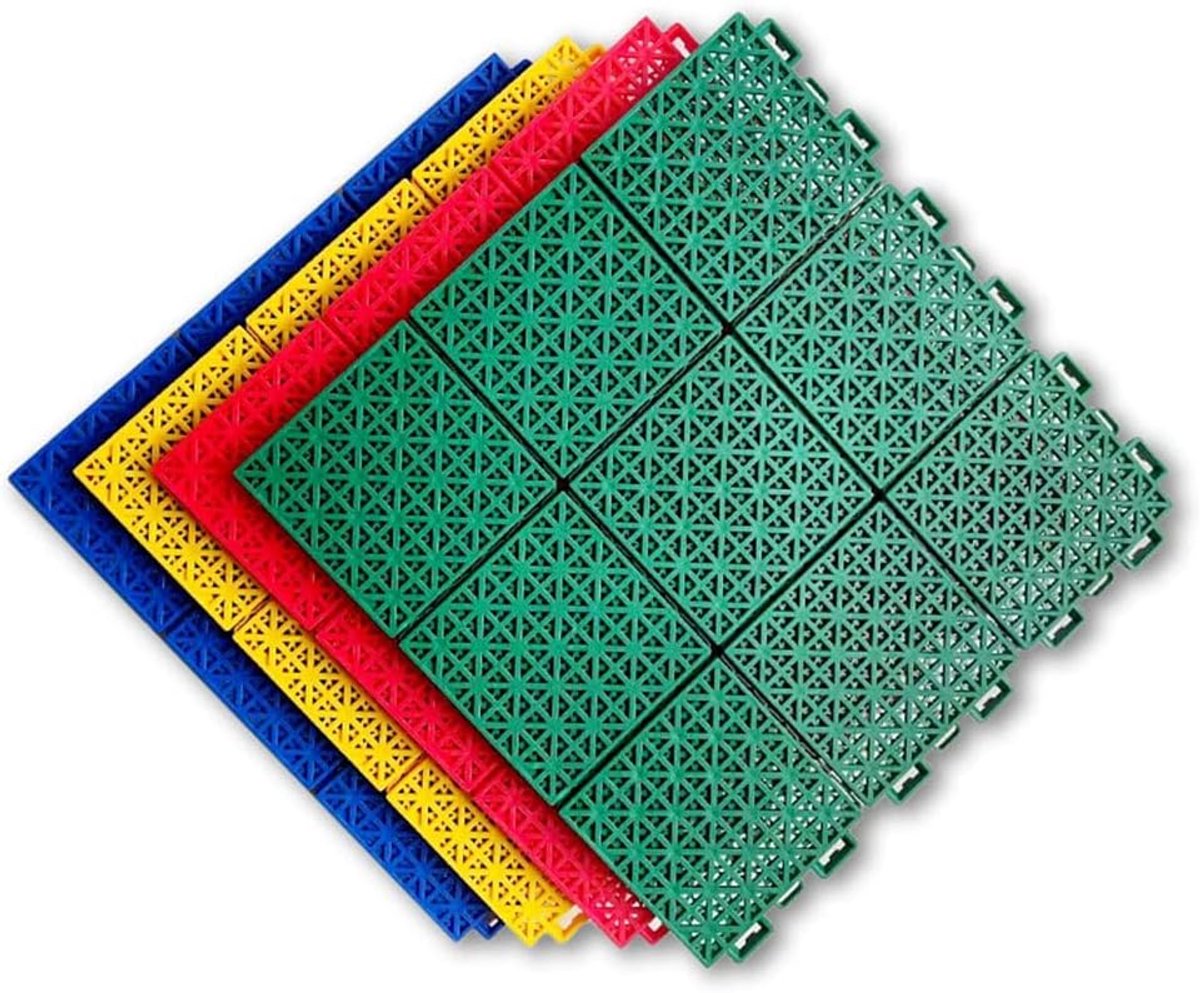 Modulaire vloertegels - Sportvloer Kussenmat - Sportveld Aanleggen - Antislip Zelfdrenkend - 305 x 305 cm - Groen