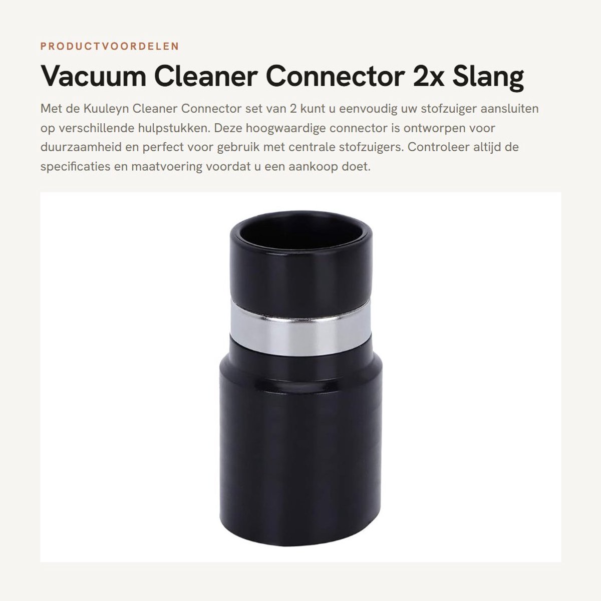 Dailygoods- Slangconnector 32mm - Stofzuigeraccessoires - Duurzaam - Eenvoudig te installeren - Vervangingsonderdeel - Hoge kwaliteit
