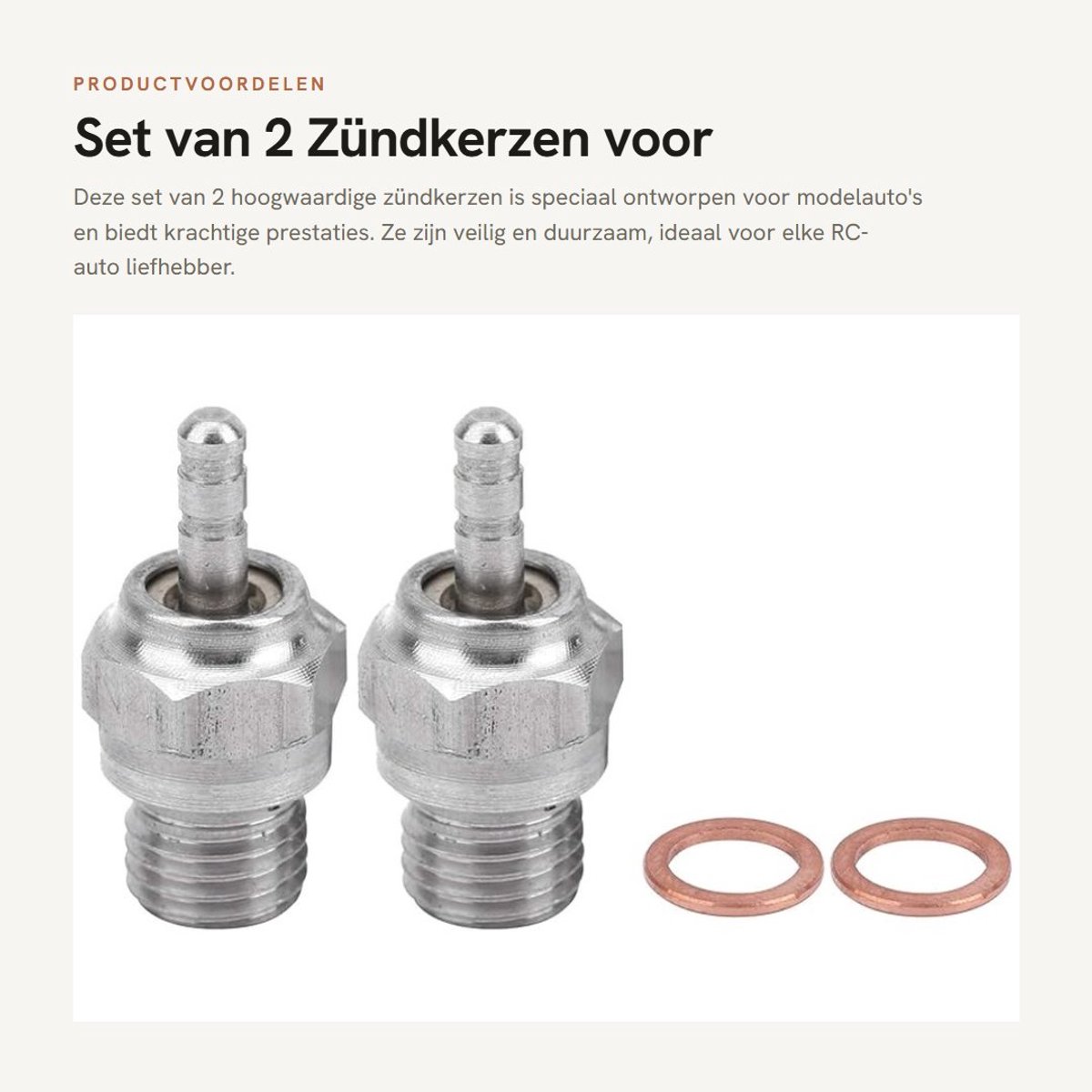 Dailygoods- Zündkerzen 2-TLG - Bougies voor Modelauto - Hoogwaardige Materialen - Lichtgewicht en Compact - Eenvoudig te Installeren - Geschikt voor 5%-40% Methanol - Bougie