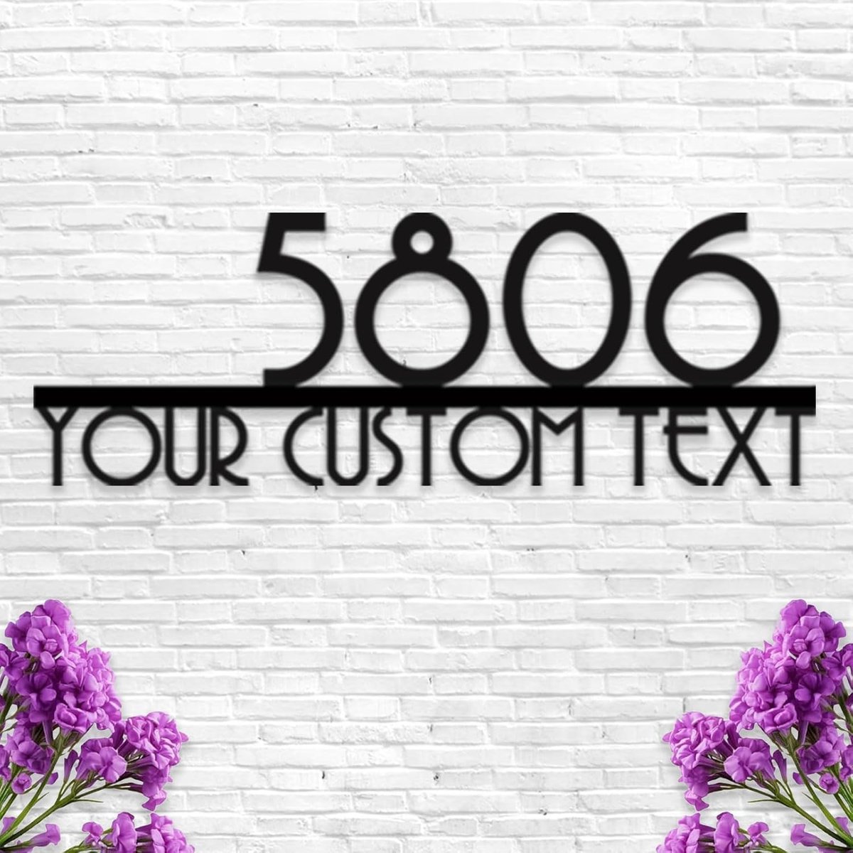 Adresbord Metaal - Huisnummerbord - Huis Decoratie - Gepersonaliseerd Tekst - Large - Zwart