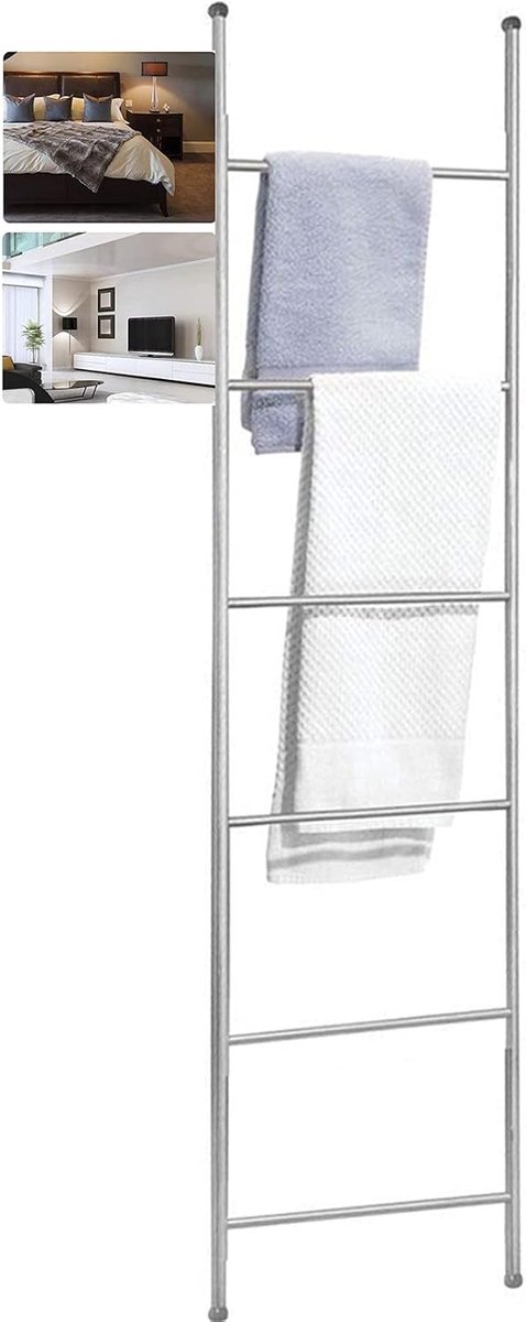 Ladder Handdoekrek - Decoratieve Ladder - Badkamer Opbergen - Stabiele Constructie - 170 c