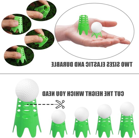 20 Stuks Golf Tees voor Simulator en Training, Perfect voor Thuis en Buiten, Geschikt voor Sportliefhebbers en Atleten (10 Hoge & 10 Lage, Groene Kleur) — afbeelding 3