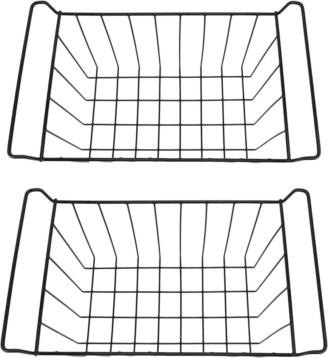 Opbergmanden voor de vriezer, 2 stuks met PE-coating - Ideaal voor koelkastplanken en organisatie van voedsel, 41,5 cm x 24,5 cm x 20 cm