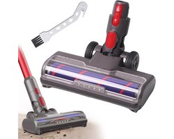 Stofzuigerborstelkoppen - Gemotoriseerde mondstukken voor Dyson V7, V8, V10, V11, V15 - Vloerborstel met turboborstelharen - Vloerborstel + vogelborstel - Stofzuigeraccessoires - Vloermondstuk met LED-verlichting - Zwart