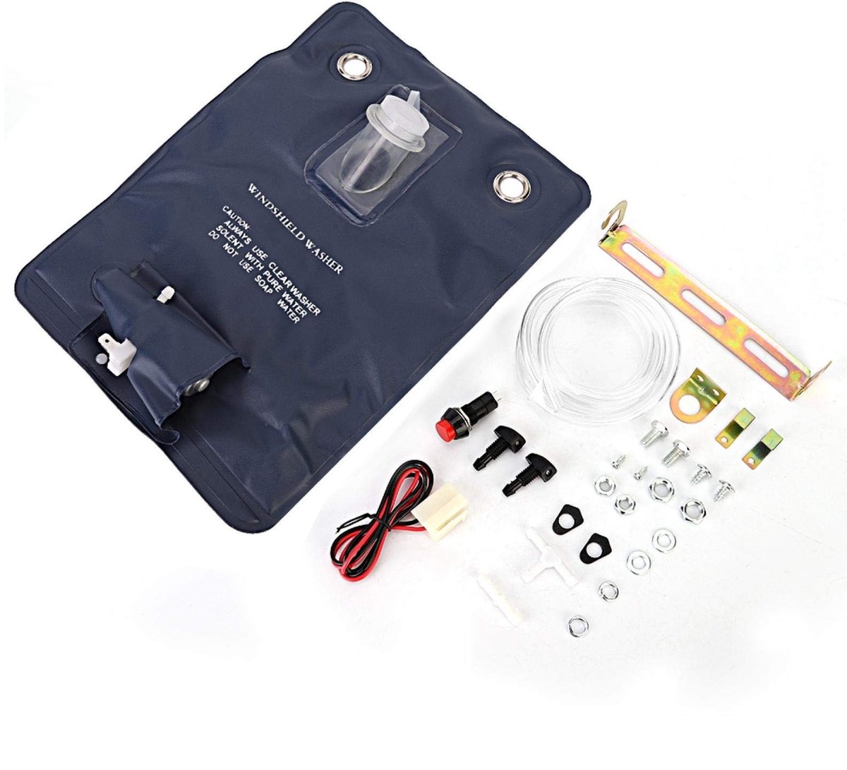 Dailygoods- Ruitensproeierset Universele Pasvorm - Ruitensproeierpomp - Ruitensproeierfles - Ruitensproeier Slang - Handig in Gebruik - Efficiënte Reiniging