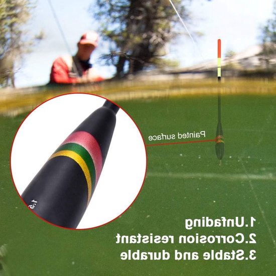 Coarse Fishing Floats voor het Vissen, 3 Stuks Gewogen Waggler Floats, Perfect voor Aas en Vissen met Diverse Gewichten — afbeelding 2
