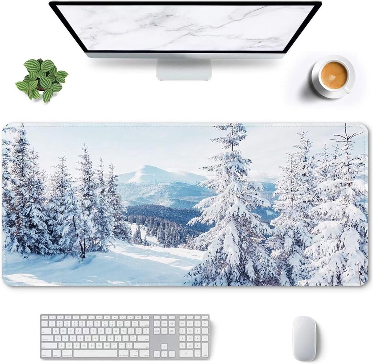 Grote Muismat - Bureau Onderlegger - Thuis Kantoor - Antislip Basis - 70x30cm - Winter Woods