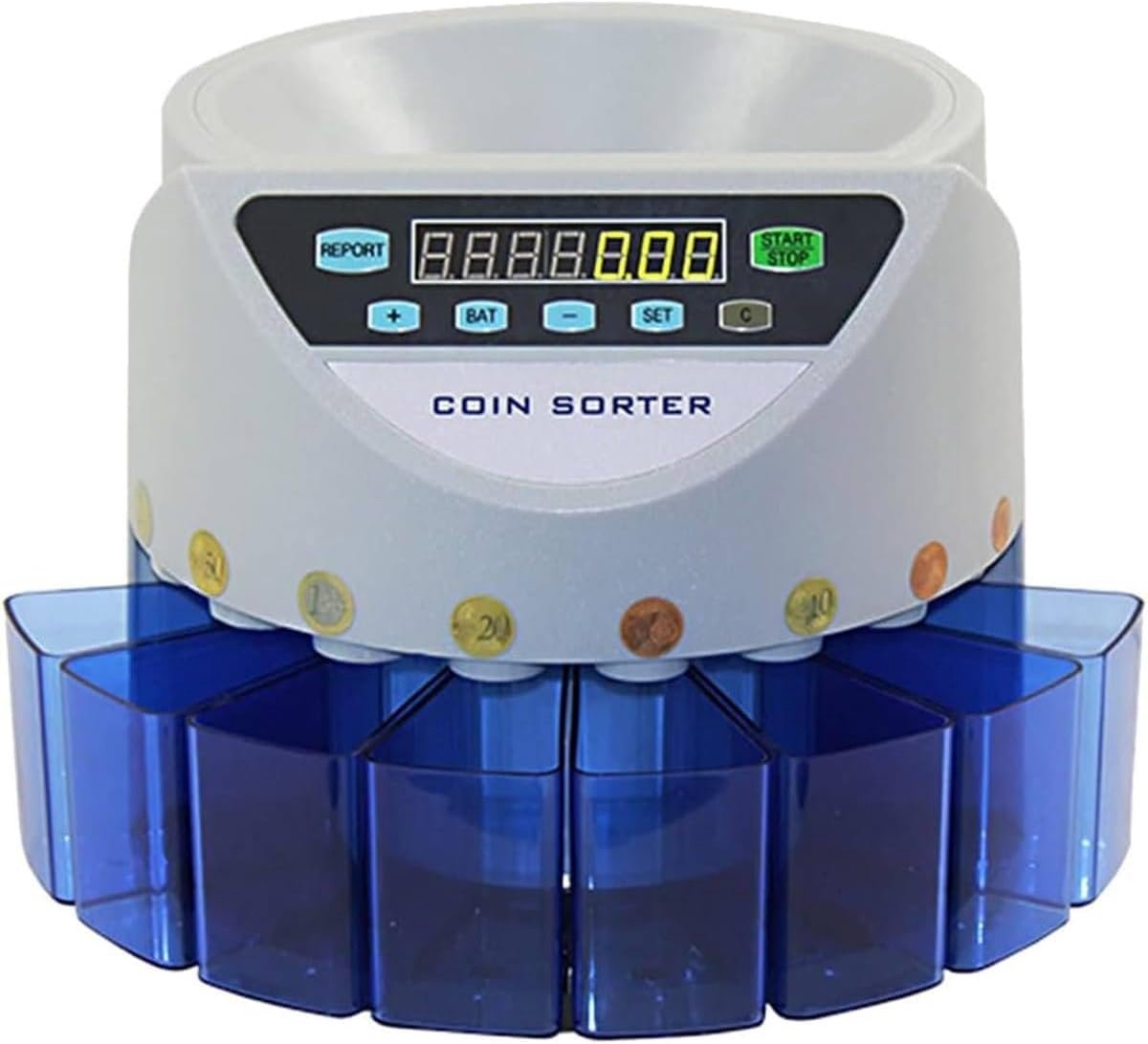 Muntenteller Sorteerder - Geldteller Machine - Munten Tellen - Automatische Telling - 300 Munten/Min - Blauw