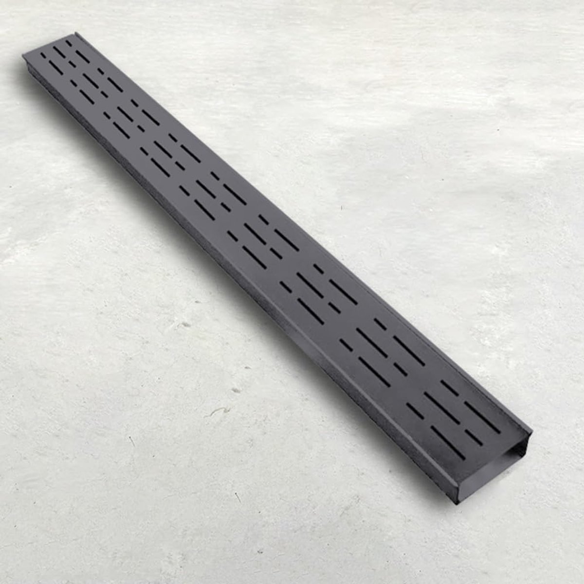 Vloergoot Afvoer - Douche Afvoer - Efficiënte Drainage - Roestvrij Staal - 98 x 28 Inch - Zwart