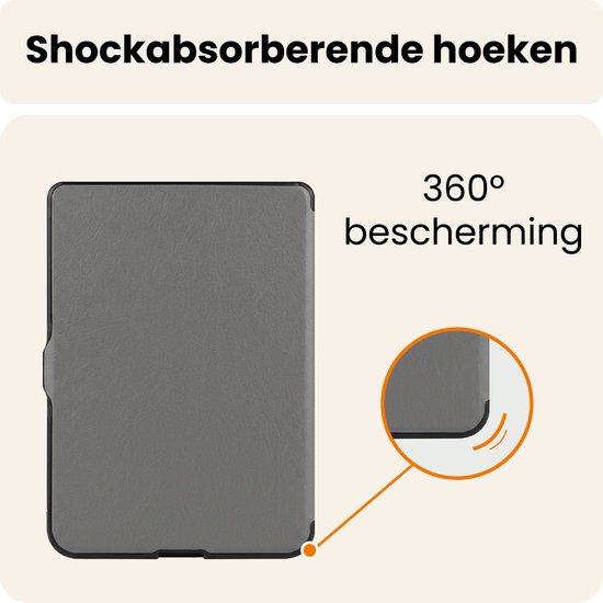 Hoesje Geschikt voor Kobo Nia Hoes Book Case Trifold - Hoes Geschikt voor Kobo Nia Hoesje Book Cover - Grijs van Hoesje  — afbeelding 5
