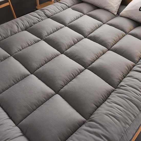 Japanse futonmatras - Opvouwbare slaapmat - Comfortabel slapen - Ademend en stevig - 90 x 200 cm - Grijs — afbeelding 3