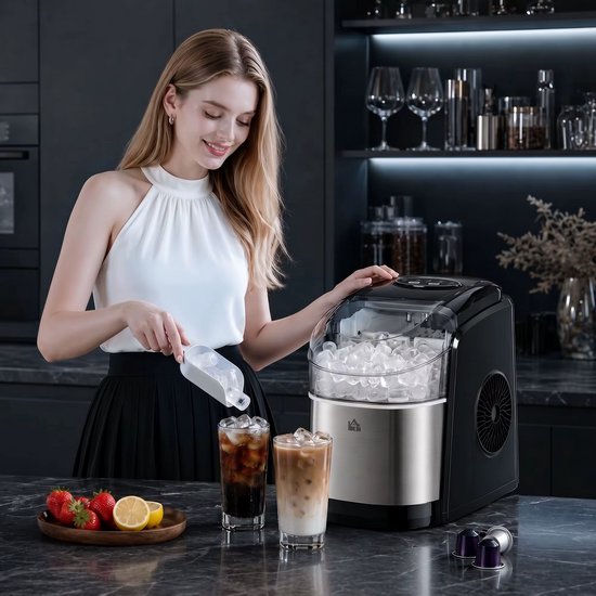 JOYNEXTBUY - Draagbare IJsblokjesmachine - Elektrische IJsmachine met 1,7 Liter Watertank - 9 IJsblokjes in 6-12 Minuten - Inclusief IJsmandje en IJsschep - Voor Thuis, Keuken, Kantoor en Bar van joynextbuy — afbeelding 4