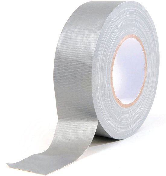 Grijze Gaffatape rol, 5cm breed, 50 meter lang.