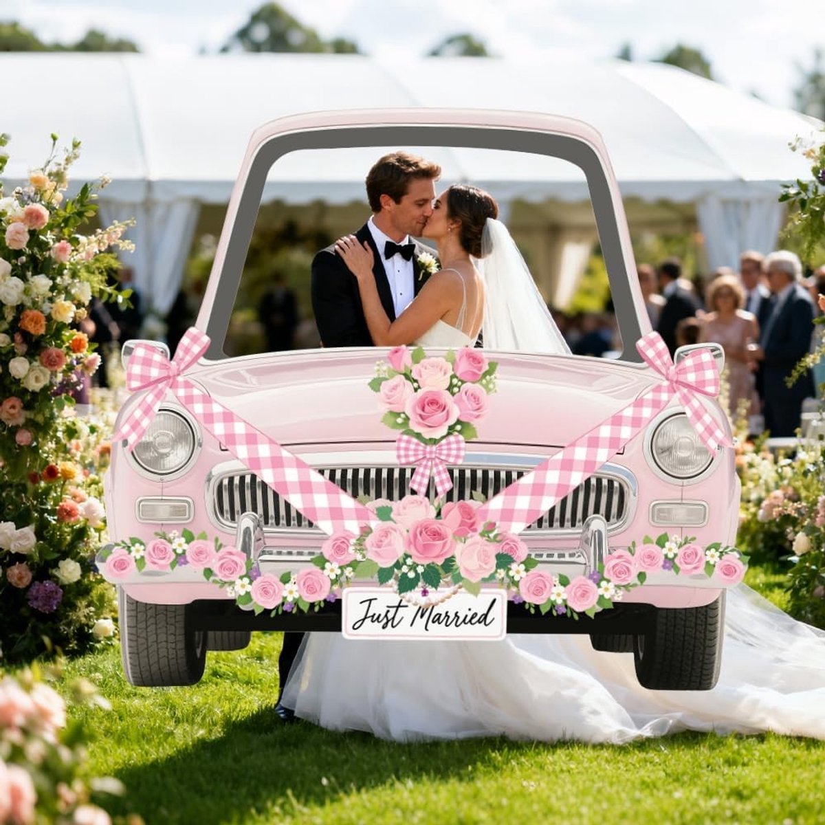 Grote Achtergrond voor Bruiloft en Verloving, 5.2x5.9m, Decoraties voor Fotografie, Feestelijke Banner en Fotohokje Props