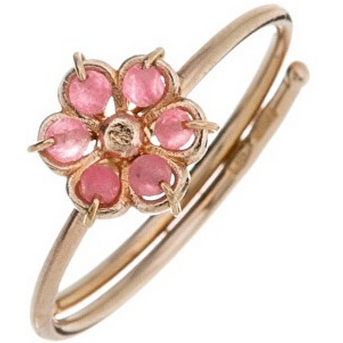 ALISIA AL4950.01.086 GOLD-PLATED BLOEM RING MET ROZE JADEIET 1 STUK