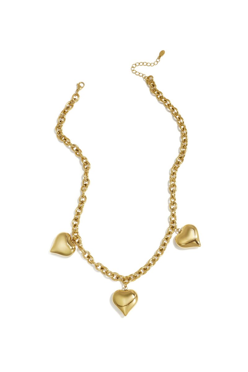Bijoutheek Collier Chunky Harten Goudkleurig