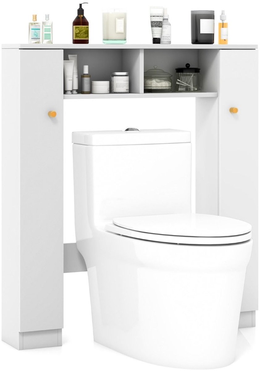 SureDeal® - Badkamerkast - Opbergmeubel - Boven Toilet Opbergmeubel - 18x87,5x98 cm - Wit