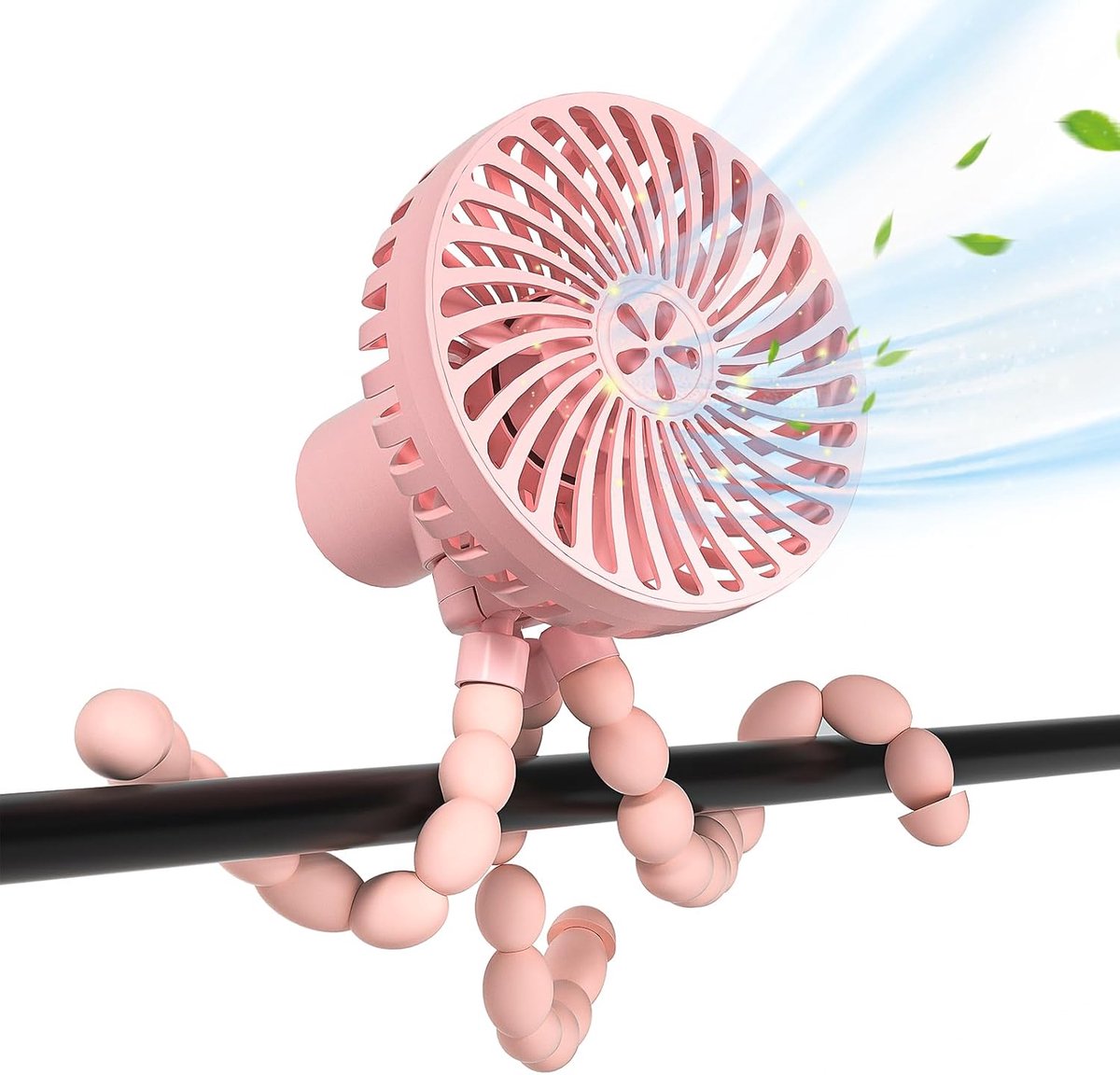 Thijox - Oplaadbare Handventilator voor Auto, Kantoor en Baby Reisbenodigdheden - Draagbare Ventilator in Roze voor Thuis, Loopband en Buitenactivitei