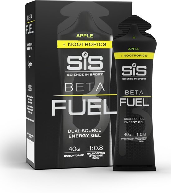 Science in Sport - SIS Beta Fuel - Dual Source Energy Gel Nootropics - Apple smaak - 1 : 0,8 Maltodextrine Fructose verhouding - 40 gram koolhydraten per gel - 6 x 60ml van Science in Sport — afbeelding 3