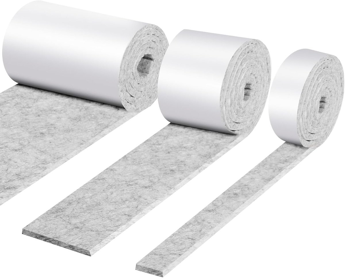 Zelfklevende Filter Gliders 4 mm Dikte - 3 Rollen voor Meubels en Vloerbescherming - Sterke Bescherming voor Stoelen, Tafel en Vloeren in Grijs