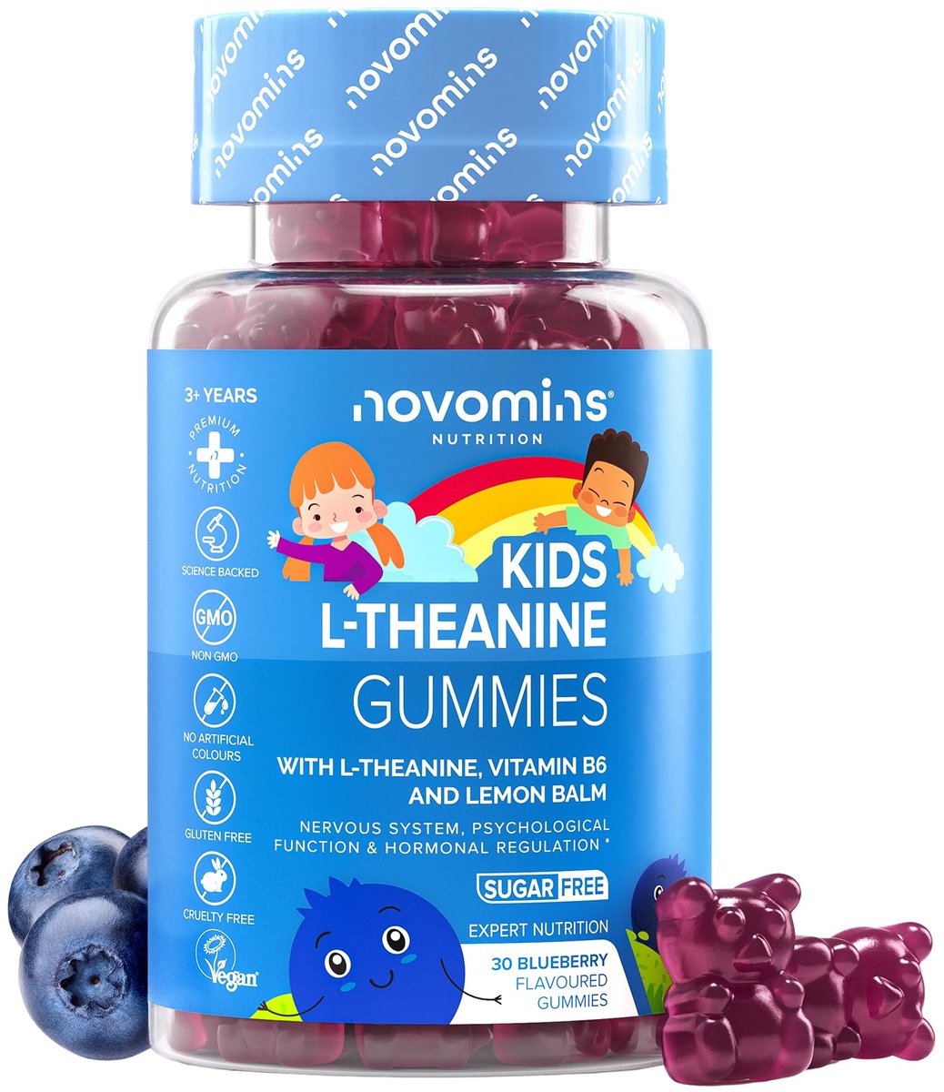 Novomins L Theanine Gummies voor Kinderen - 30 Gummies - Bosbes