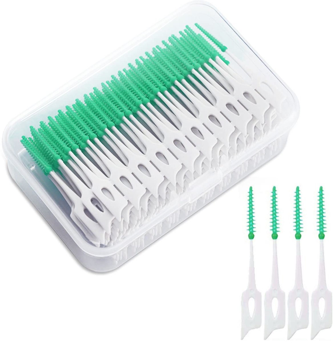 Dailygoods- Interdentale Borstels 200 Stuks - Tandzijde Borstel - Draagbare Orale Floss - Adaptieve Borstel - Dubbel Gebruik - Tandspleet Schoonmaak - Flosborstels