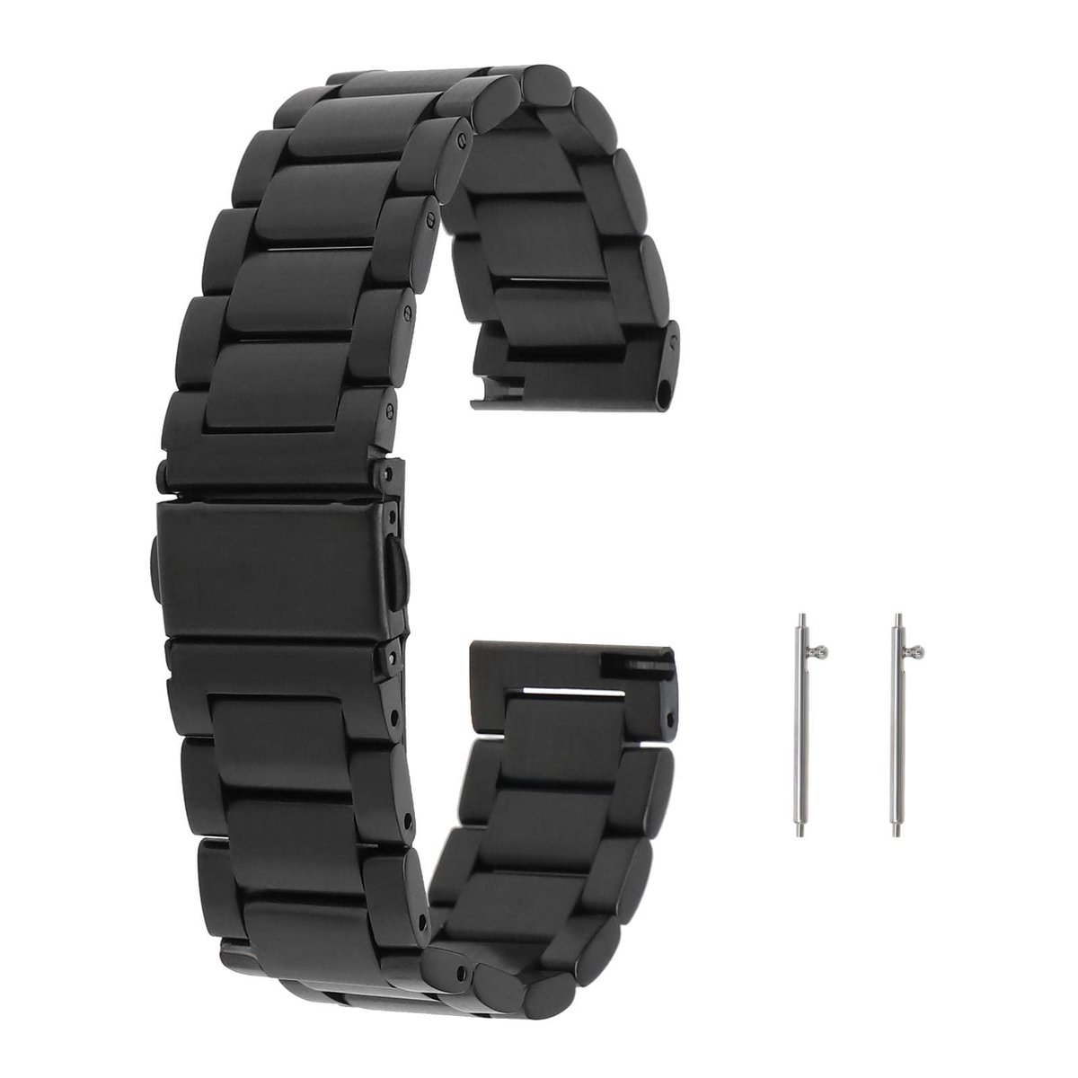Dailygoods - Horlogeband - Roestvrij staal - Zwart - Compatibel met ID205L - Geschikt voor polsen van 145-205mm