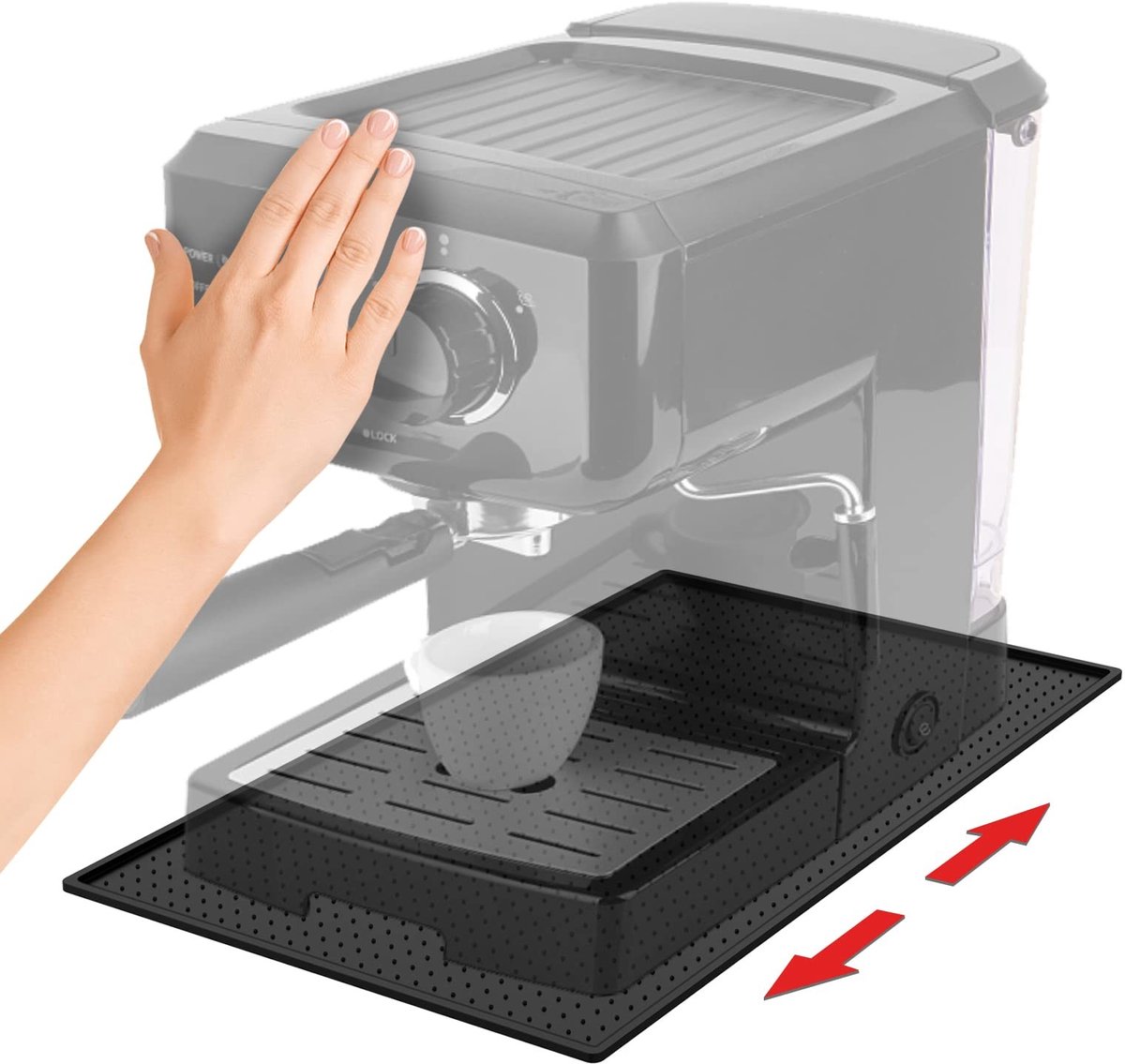 Dailygoods- Afdruipmat Antislip - Afdruiprek voor Koffiemachine - Volautomatische Koffiemachine - Compatibel met Siemens/De'Longhi - Zwart - Accessoires - Koffiemachine Mat