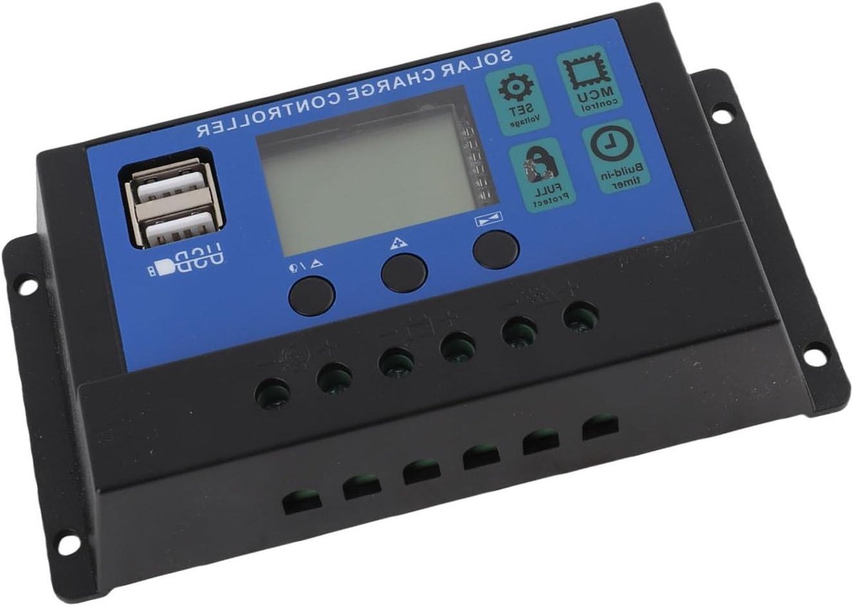 Solar Laadregelaar - PWM Controller - Zonne-energie Beheer - Automatische 12/24V - 50A - Zwart