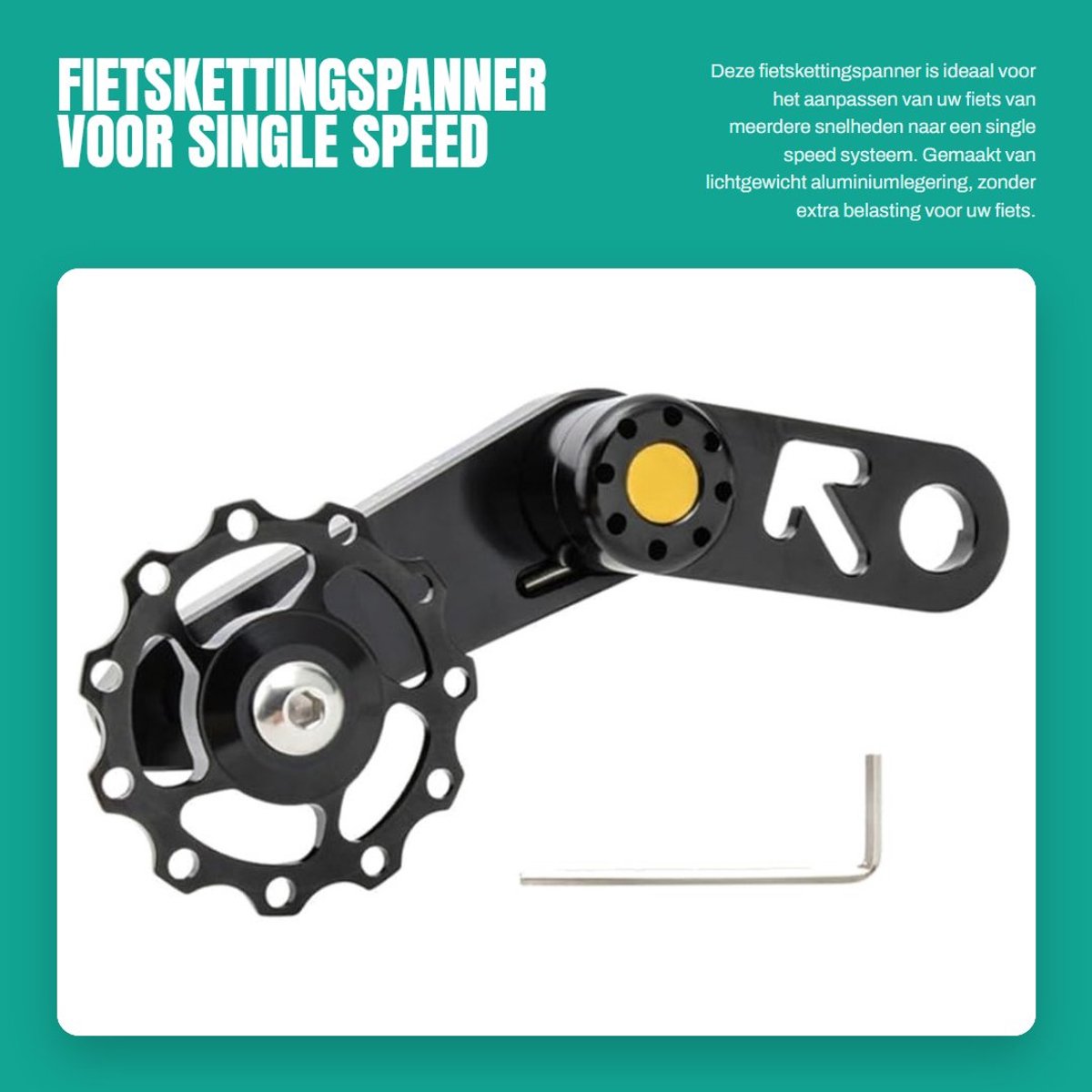 Solidchoice- Fietskettingspanner Lichtgewicht - Aluminiumlegering - Universeel - Kettinggids - Achterderailleur - Perfecte Spanning - Kettinggeleider