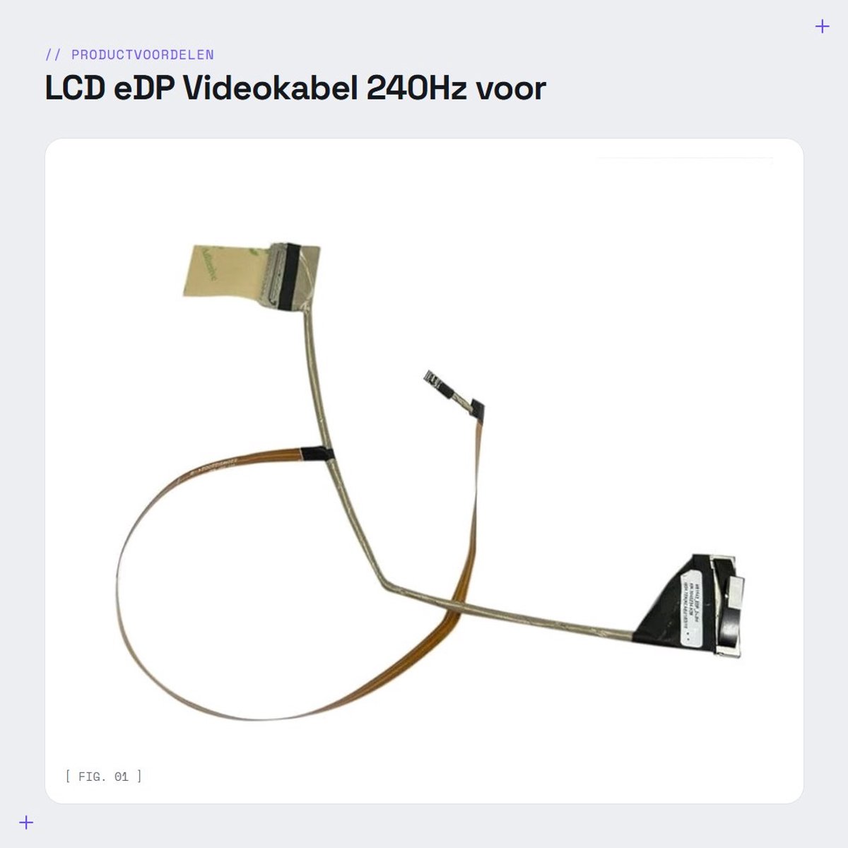 Solidchoice- Videokabel eDP 240Hz - LCD-display - Geschikt voor MSI GE66/GP66/MS1541/MS1542 - Hoogwaardig product - Artikelnummer KIN-3040234-H39 - Displaykabel