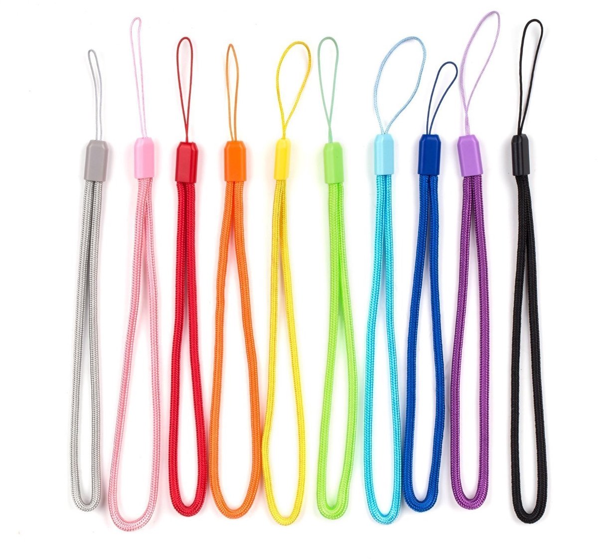 Dailygoods- Lanyard Korte Polsband - USB-Stick Sleutelhanger - Kleurgecodeerd - 10 Stuks - Lichtgewicht - Flexibel en Stabiel